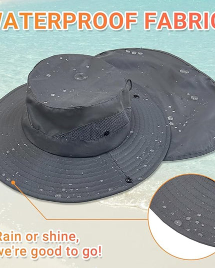 NPQQUAN Sun Hats for Men Women with Neck Flap UPF 50+ UV Protection Wide Brim Bucket Hat Safari Hiking Fishing Hats
