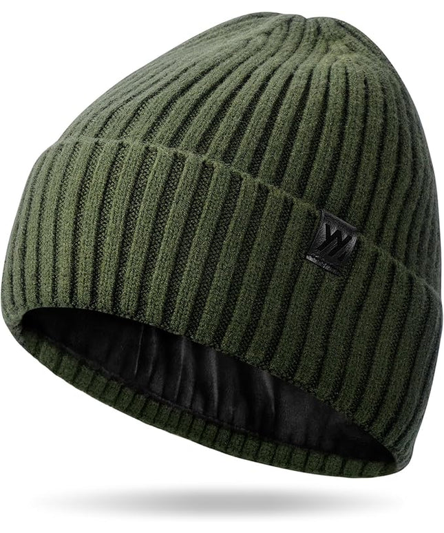 Winter Beanie Hat for Men & Women, Fleece Lined Thermal Knit Hat Ski Beanie Skull Cap Cuffed Cap for Cold Weather