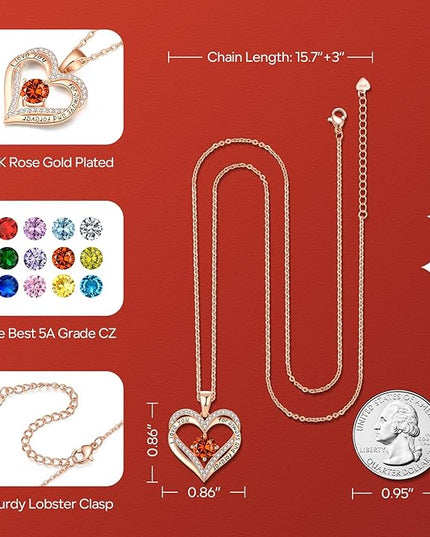 18K Rose Gold Necklaces for Women Birthday Gifts for Women Jewelry for Women Birthday Gifts for Wife Girlfriend Daughter Wife Birthday Gifts for Anniversary Mothers Day Christmas Valentines Gifts