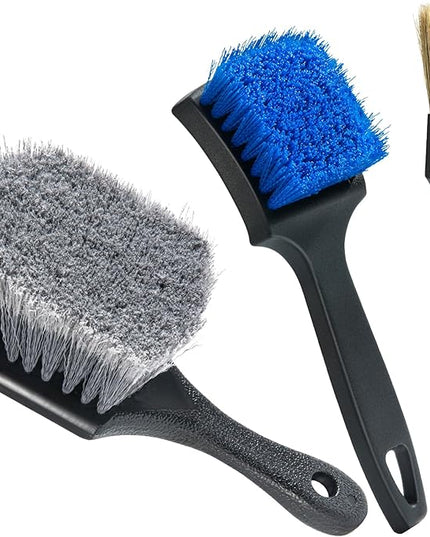 Tire Brushes for Cleaning Tires, Car Wheel Brushes for Cleaning Wheels, Rim Cleaner Brush for Car Detailing, Premium Wheel Cleaner Brush Kit Safe for Cars, Trucks, SUVs, RVs, Motorcycles