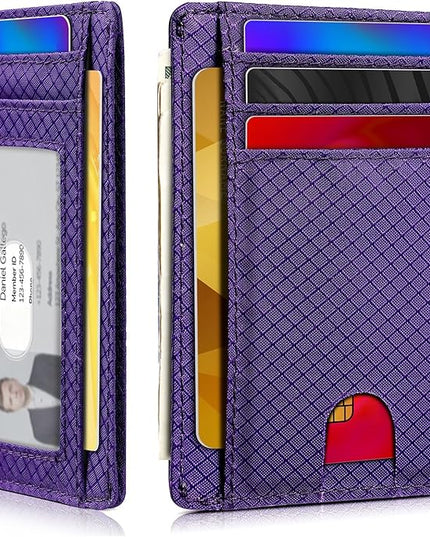 Artpaxy Slim Wallet for Men & Women, Minimalist Front Pocket Card Holder for Travel, RFID Blocking, Water Resistant Nylon Wallet for ID & Cash & Credit Card