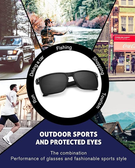 KUGUAOK Polarized Square Sunglasses For Men and Women Matte Finish Sun Glasses UV Protection Glasses