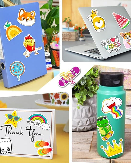 300 PCS Cute Stickers Vsco Stickers for Water Bottles Waterproof Cute Stickers for Kids Teens Girls Aesthetic Vinyl Stickers for Water Bottles Flask Phone Laptop Skateborad Stickers, Sticker Pack