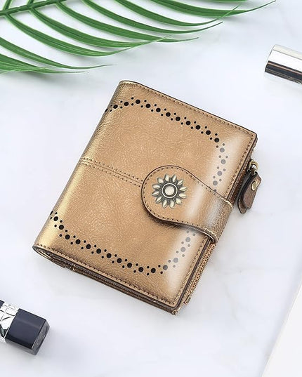 Lavemi Womens Leather Wallet Small Compact RFID Blocking Credit Card Case Purse with Zipper Pocket | Small, Compact, RFID Blocking, Zipper Pocket, Small, Compact