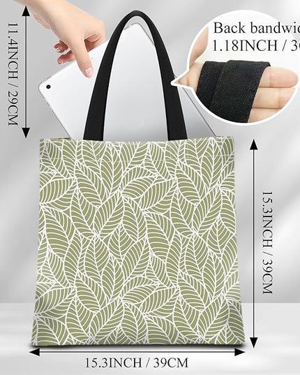 Canvas Tote Bag for Women，Cute Heavy-Duty Shoulder Bag with Zipper Pocket -Travel Tote for Grocery, Gym,Shopping