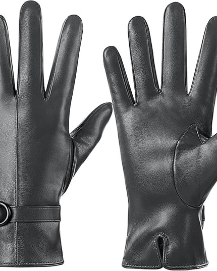 Dsane Womens Winter Leather Gloves Touchscreen Texting Warm Driving Lambskin Gloves for Christmas Gifts