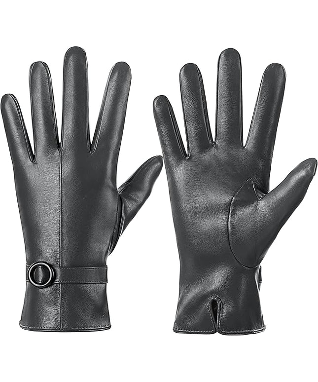 Dsane Womens Winter Leather Gloves Touchscreen Texting Warm Driving Lambskin Gloves for Christmas Gifts