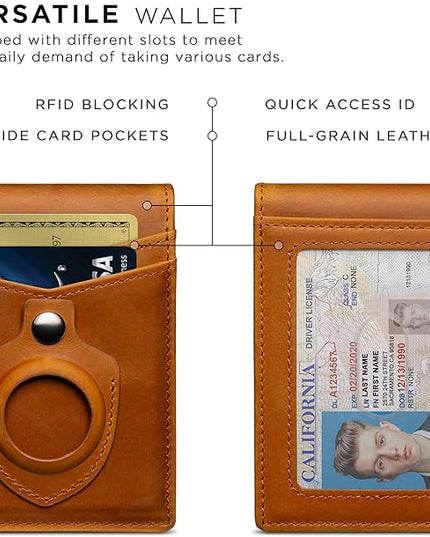 SERMAN BRANDS Money Clip Wallet - Mens Wallets slim Front Pocket RFID Blocking Card Holder Minimalist Mini Bifold