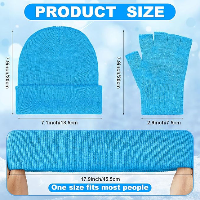 48 Pcs Bulk Winter Knit Beanies Gloves Men Women Warm Beanie Touchscreen Gloves Set Cozy Winter Accessories