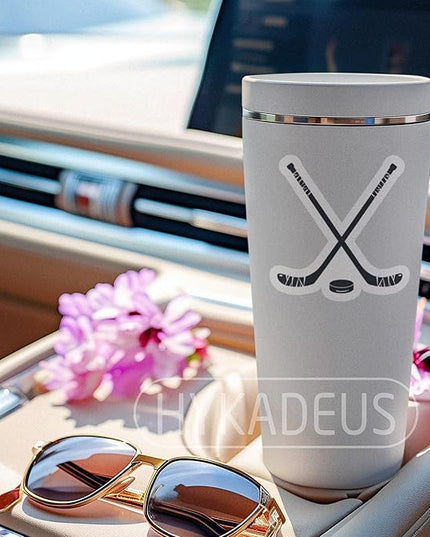 (3Pcs) Hockey Sticker Decals Waterproof Vinyl Decal for Scrapbook Laptop Phone Tumbler Water Bottle, Hockey Gifts for Boys Girls Team Men Women, Size 3 x 2.9 Inch