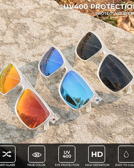 KALIYADI Polarized Sunglasses for Men, Lightweight Sun Glasses with UV Protection for Driving Fishing Golf