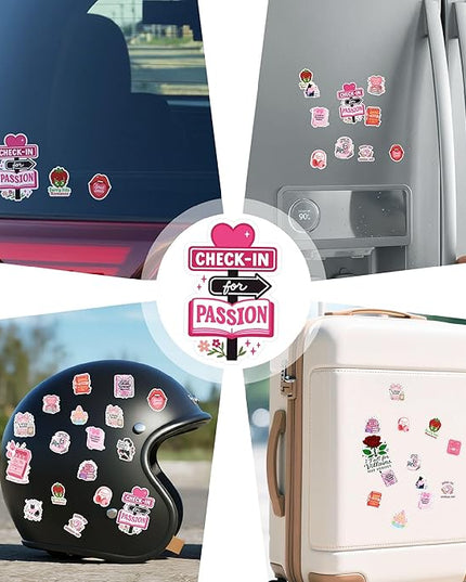100 Pcs Romance Book Stickers Bookish Aesthetic Sticker Vinyl Waterproof Decal Decore Laptop Water Bottle Scrapbook Hard Hat Bumper Birthday Gifts for Men Women Students
