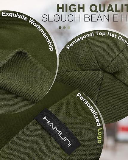 Slouchy Beanie for Women Men Soft Cotton Chemo Hats Double-Layer Warm Beanie Cap for Daily Wear & Transitional Seasons