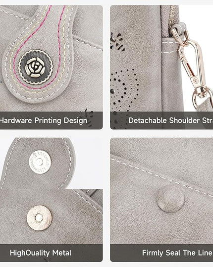 Small Crossbody Bags for Women, Lightweight Mini Cute Cell Phone Purse for Women with Tassel Shining Butterfly
