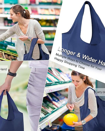 BeeGreen 12 Pack Bulk Reusable Grocery Bags Multicolor Durable Machine Washable Grocery Bags for Shopping X-Large 50LBS Heavy Duty Folding Reusable Bags Totes with Zipper Storage Bag