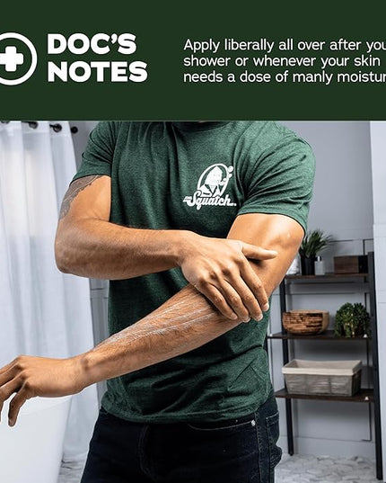 Dr. Squatch Natural Hand and Body Lotion for Men - Made with Shea Butter, Coconut Oil, Vitamin E for 24-Hr Moisturization - Pine Tar (10 fl oz, 2-Pack)