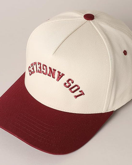 MIRMARU Two-Tone Vintage Canvas Trucker Hats for Men & Women, Adjustable Size Baseball Caps with Trendy Embroidered Design