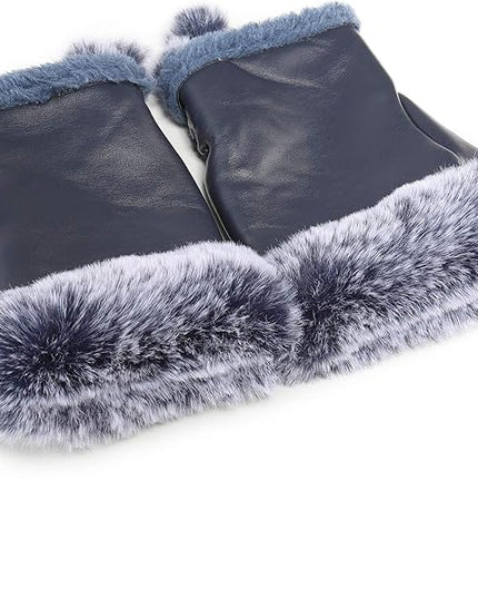 Cute Winter Gloves - Fuzzy Furry Faux Fur Lined, Warm Hands Warmer for Women