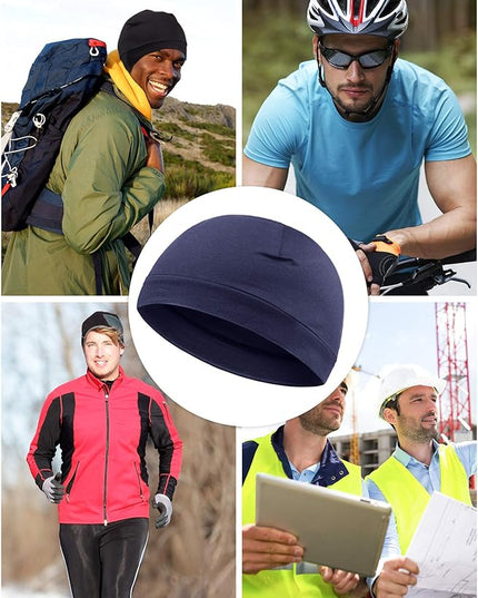 Syhood 4 Pcs Cotton Skull Caps for Men Women Breathable Beanie Thin Sleep Hat Night Running Cap Helmet Liner for Cycling Gym