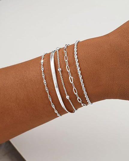 BERISO Gold Bracelets for Women, Elegant Adjustable 14K Gold Plated Bracelet for Women, Trendy Minimalist Dainty Gold Bracelet for Everyday Wear