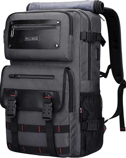 WITZMAN Carry On Travel Backpack for Men Duffle Bags Fit 17 Inch Laptop Airline Approved Laptop Backpack(B685 Silvery Grey)