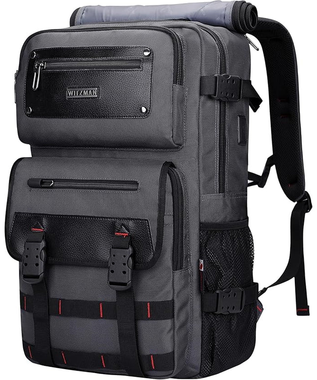 WITZMAN Carry On Travel Backpack for Men Duffle Bags Fit 17 Inch Laptop Airline Approved Laptop Backpack(B685 Silvery Grey)