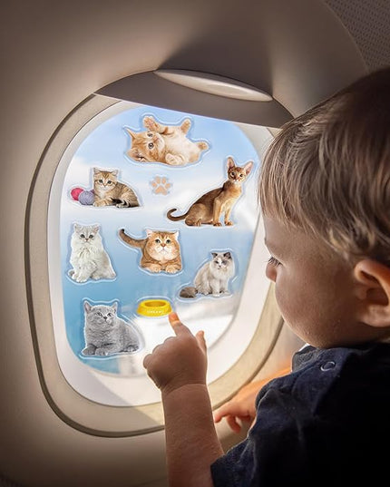 20 Pcs Cat Thick Gel Clings Kitten Window Gel Clings Decals Stickers for Kids Toddlers and Adults Cute Reusable Window Clings for Home Airplane Classroom Nursery Cat Party Supplies Decorations