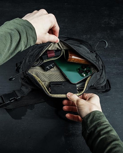 Eberlestock Bando Bag - Tactical Men's Fanny Pack w/Adjustable Waist Belt, Zippered Pockets, Compact Lightweight Belt Bag