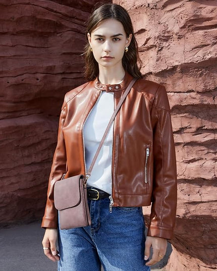 BOSTANTEN Vegan Leather Small Crossbody Bags for Women Designer Cell Phone Bag Wallet Purses Adjustable Strap