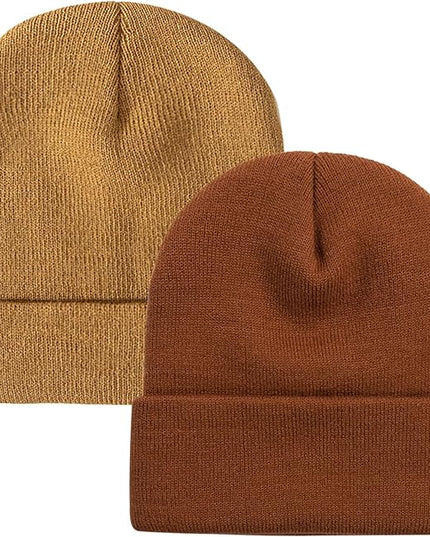 ZOORON 1&2 Pack Beanie for Men Women Slouchy Beanie Hats Winter Knit Caps Soft Ski Hat Unisex