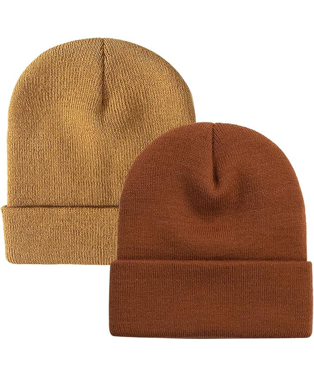 ZOORON 1&2 Pack Beanie for Men Women Slouchy Beanie Hats Winter Knit Caps Soft Ski Hat Unisex