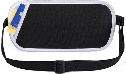 RFID Blocking Money Belt - Passport Holder & Travel Wallet, Slim Hidden Fanny Packs for Women Men - White