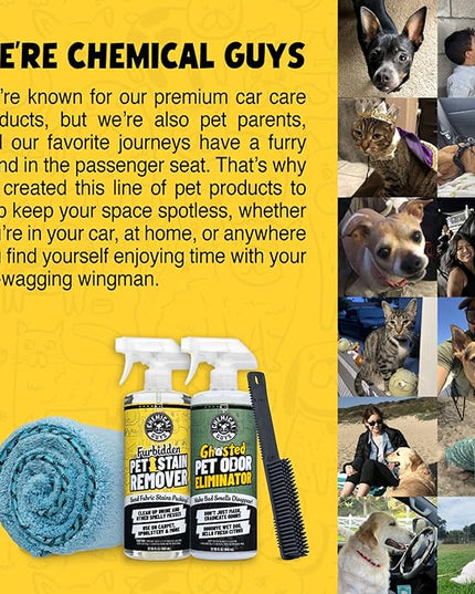 Chemical Guys Professional Rubber Pet Hair Removal Brush – Multi Surface Detailing & Pet Hair Removal Tool for Cars, Trucks, SUVs, RVs & Home – Removes Lint and Debris from Upholstery and Carpet