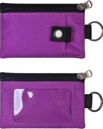 Minimalist RFID Blocking Small Wallet with ID Window,WaterResistant Zip Id Case Wallet with Lanyard Keychain for Cards,Cash,Travel,Women,Men