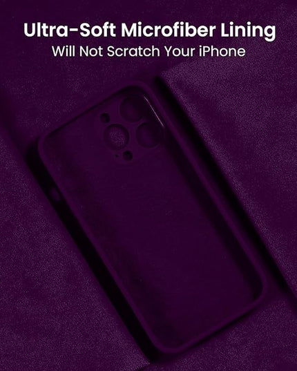 FireNova Designed for iPhone 14 Pro Max Case, Silicone Upgraded [Camera Protection] Case with [2 Screen Protectors], Soft Anti-Scratch Microfiber Lining Inside, 6.7 inch, Wine Red