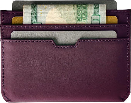 Vaultskin MOORGATE Slim Card Holder - Minimalist Leather Wallet, RFID Blocking Sleeve, Fits Front Pocket, for Men and Women