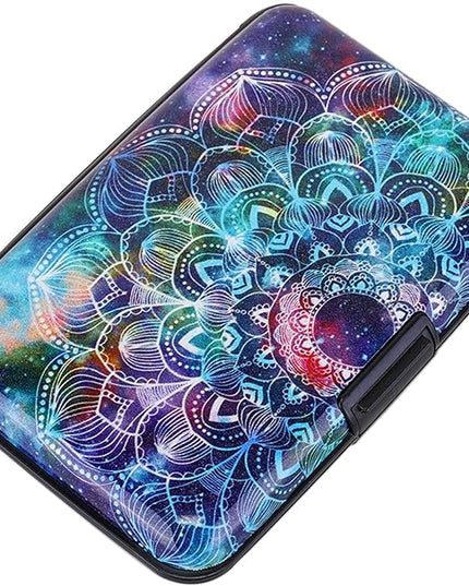 ELFISH Mini RFID Aluminum Wallet Credit Cards Holder Business Card Case Metal ID Case for Men Women (Acolorful)