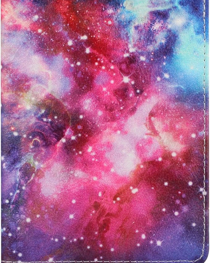 Passport Holder Cover Case PU Leather RFID Blocking Card Pockets Holder Cute Luggage Magnetic Wallet Case for Women Men, Colorful Galaxy