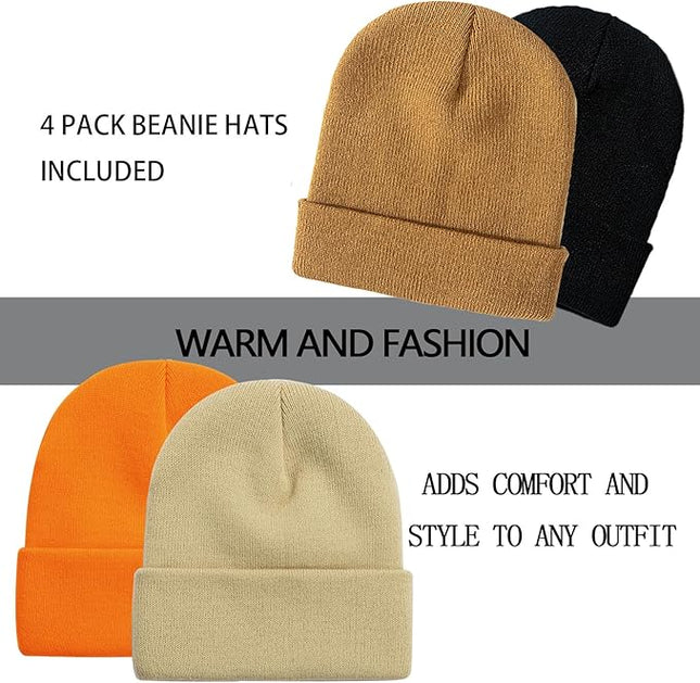 ZOORON 1&2 Pack Beanie for Men Women Slouchy Beanie Hats Winter Knit Caps Soft Ski Hat Unisex