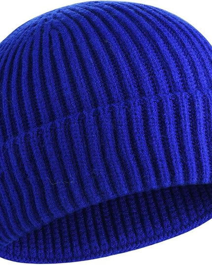 50% Wool Warm Cuffed Swag Knit Short Fisherman Beanie for Men Women Winter Hats Trawler Skull Cap