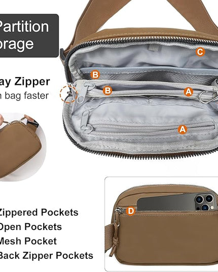 Mini Belt Bag for Women, RFID Small Fanny Pack, Womens Fashion Waist Packs with Extender Strap, Crossbody Bum Bags