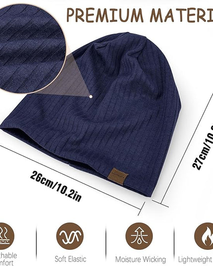 Slouchy Beanie for Men Women Soft Lightweight Running Beanie Hat Chemo Cap Skull Cap
