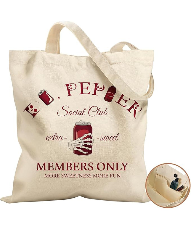 Aesthetic Tote Bag for Women- with Magnetic Buckle and Zipper Inner Pocket Cloth Cotton Canvas Tote Bags