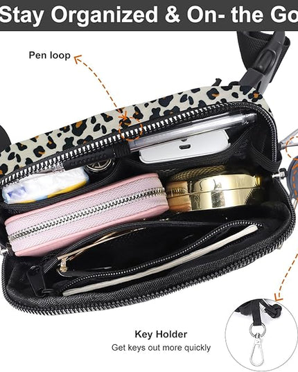 Mini Belt Bag for Women, RFID Small Fanny Pack, Womens Fashion Waist Packs with Extender Strap, Crossbody Bum Bags