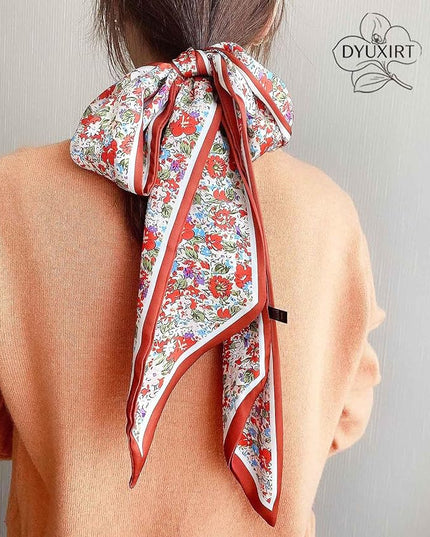 Head Scarf Purse Handle Neck Satin Hair Scarfs For Bag Lightweight Silky Long Thin Women's Fashion Scarves 59 * 5.9”