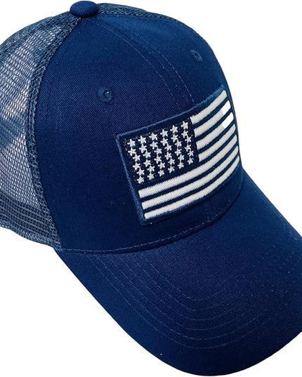 Roytrense Embroidered American Flag Unisex Baseball Cap (100% Cotton)
