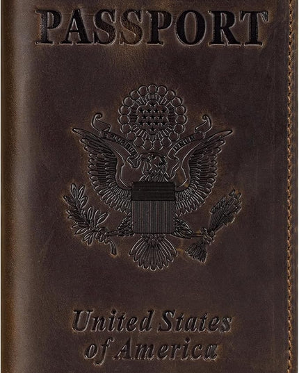 BIAOTIE Premium Leather Passport Holder Covers, Rfid Travel Wallet Passport Document Holder, Travel Essentials Wallet Cover Case for Men and Women (Coffee)