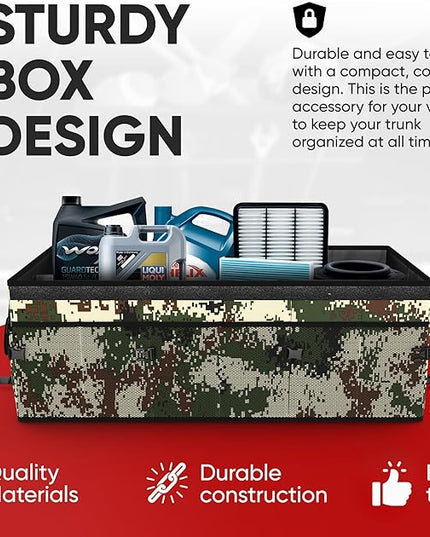 FORTEM Trunk Organizer with Cooler For SUV Car Trunk, Foldable Storage, Car Accessories for Women Men, Collapsible Bag, Perfect Christmas Gifts, 600D Oxford, Non Slip Bottom, Straps, Soft Cover (105L)