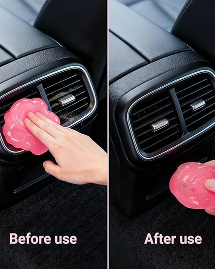 ColorCoral 2 Pack Car Cleaning Gel Reusable Auto Slime Cleaner,Rose Scent Dust Cleaning Gel Keyboard Slime for Car Interior Air Vent Cleaner, Auto Detailing kit Tools Accessories,Gifts for Men Women