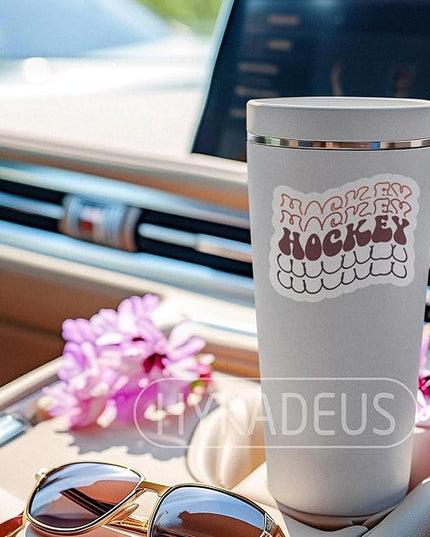 (3Pcs) Hockey Sticker Hockey Text Hockey Lover Hockey Gifts Hockey Accessories Hockey Decals Waterproof Vinyl Decal for Books Laptops Phones Tumblers Water Bottles, Size 3 x 2.5 Inch